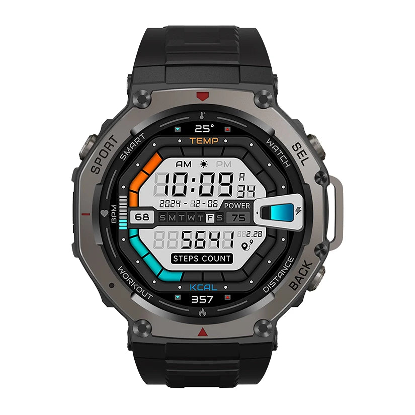 Aegis XS GPS-Sportswatch /Around with a black strap on a white background