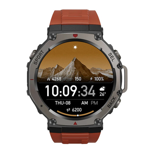 Aegis XS GPS-Sportswatch /Around red with a mountain display on a white background