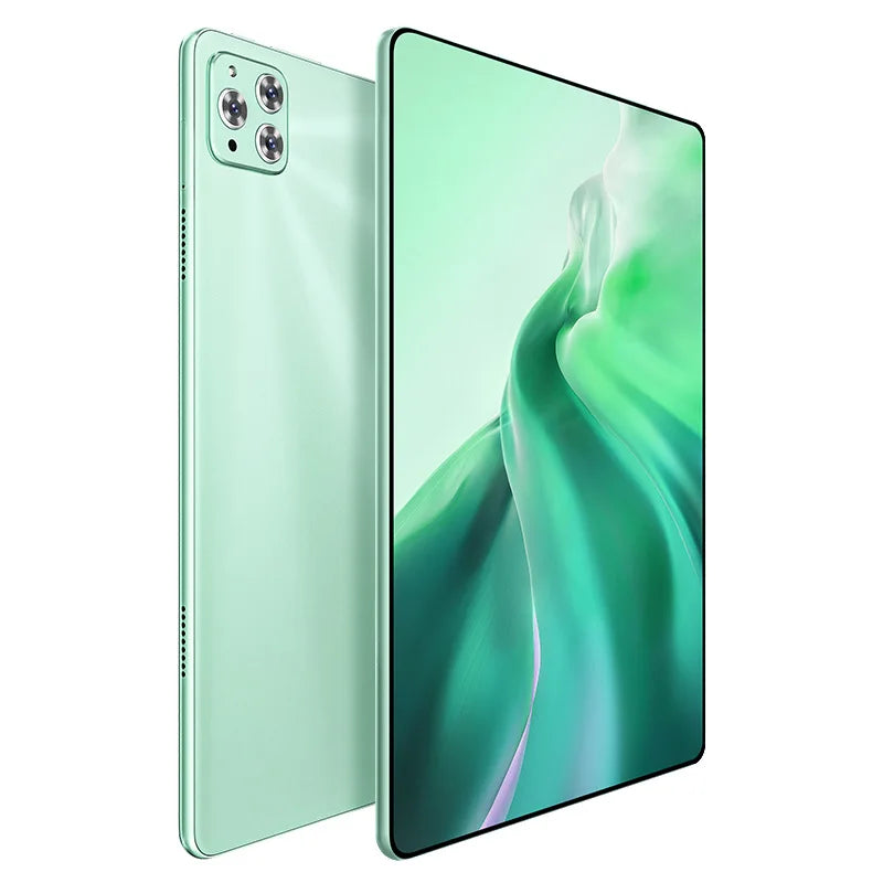 Green Lumatab tablet  showing front and back on a white background