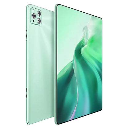 Green Lumatab tablet  showing front and back on a white background