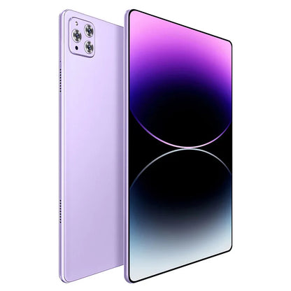 Lumatab tablet with gradient purple and black design on a white background