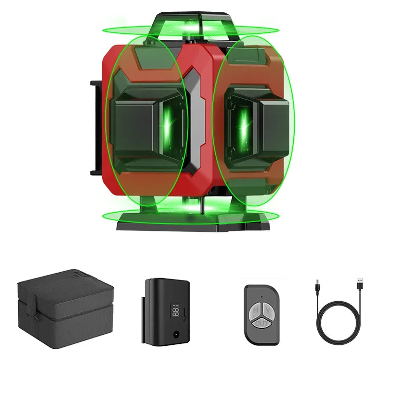 Ocanvas 4d 16 Lines Laser Level with accessories on a white background