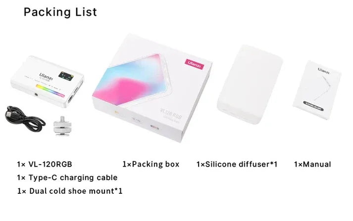 Ulanzi VL120 LED RGB White Video Light